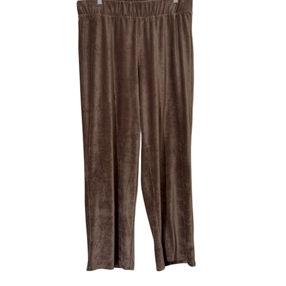 Soft Surroundings Lightweight Velvet Velour Wide Leg Pull On Stretch Pants XL
